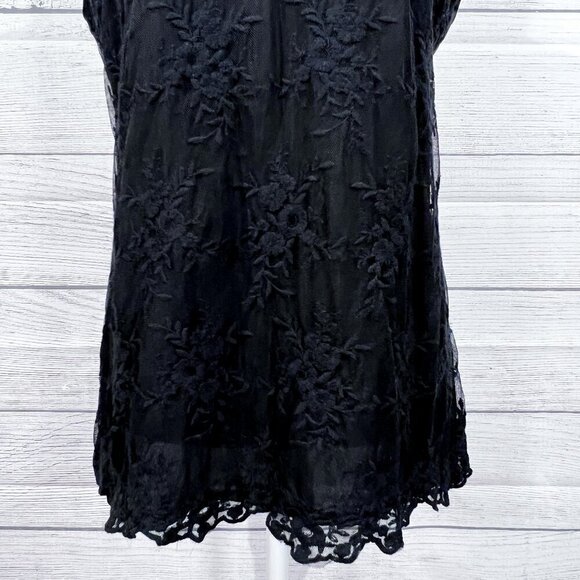 New York & Company Lace Tank | Black | Halter | Small | Round Neck | Women's - Picture 6 of 12